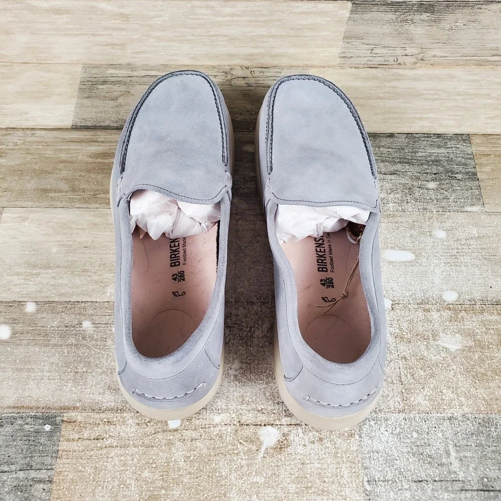 Birkenstock‎ Domingo Mens Shoes Sz 10 Light Gray Suede Casual Slip On Shoe